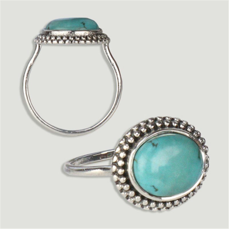 Silver cabochon ring. turquoise magnesite. Silver cabochon ring. turquoise magnesite.