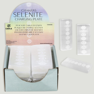 SELENITE CHAKRAS. Selenite bar with chakras. 3.5x10 cm