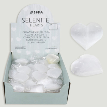 SELENITE HEARTS. Corações polidos. 4,5x5 cm