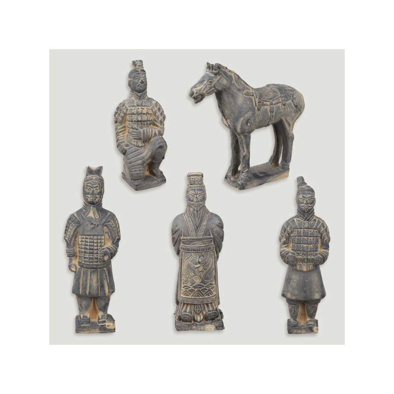 Set of 5 Terracotta Xian Warriors Figures – 5x16 cm / 13x13 c Set of 5 Terracotta Xian Warriors Figures – 5x16 cm / 13x13 c