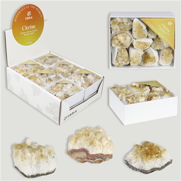 CITRINE. Box mini Drusa Citrino. 8x10x4cm