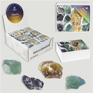 FLUORITE. Mini boîte bruteFluorine mixte. 8x10x4cm