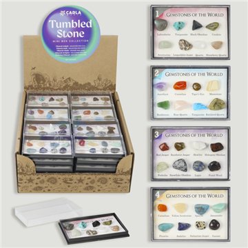 TUMBLED STONE. BoxAssorted Mineral Tumbled Stones. 8,5x5cm