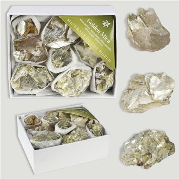 Mineral Box MINI. Golden Mica. 8x10x4cm