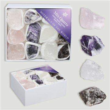 Mineral Box MINI. Assorted Quartz. 8x10x4cm