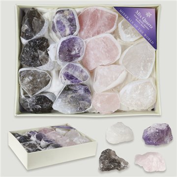 Mineral Box. Assorted Quartz. 17x13x4cm