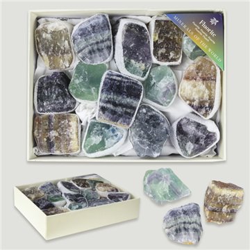 Mineral Box. Mixed Fluorite. 17x13x4cm