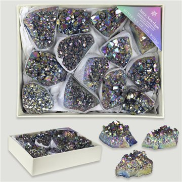 Mineral Box. Amethyst Aura. 17x13x4cm