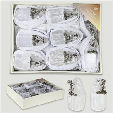 Mineral Box. Metal-shaped Selenite. 17x13x4cm