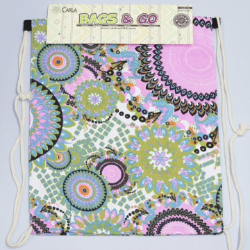 Gancho 07 – Mochila com corda. Modelo: motivo Mandala
