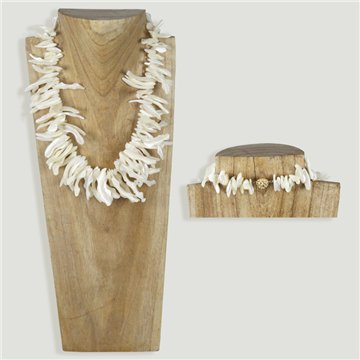 Collar nácar chip irregular en degrade. Color blanco