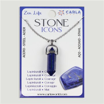 Mineral Point Pendant with Chain. Lapis Lazuli