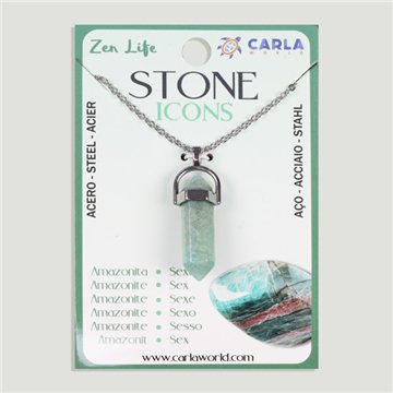 Mineral Point Pendant with Chain. Amazonite