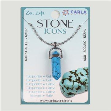 Mineral Point Pendant with Chain. Turquenite