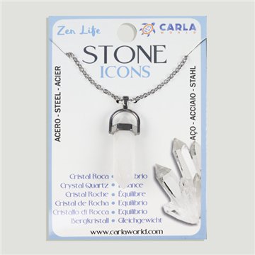 Mineral Point Pendant with Chain. Crystal Quartz