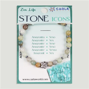 Pulsera mineral. Bola 6mm. Amazonita