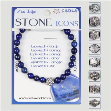 Pulsera mineral. Bola 6mm. Lapislázuli