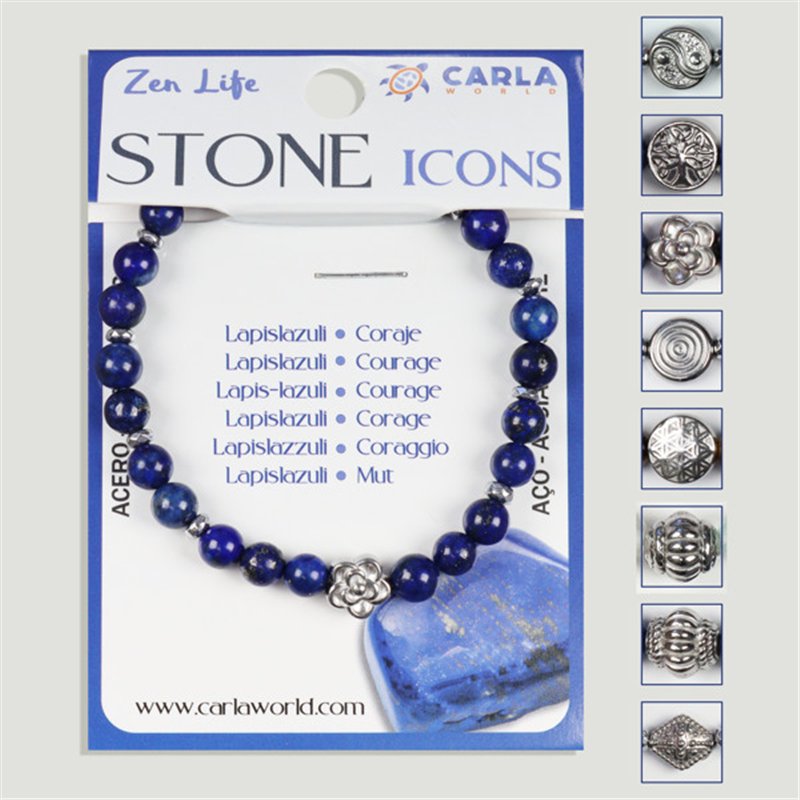 Mineral Bracelet. 6mm Ball. Lapis Lazuli Mineral Bracelet. 6mm Ball. Lapis Lazuli