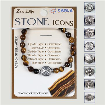 Pulsera mineral. Bola 6mm. Ojo de Tigre