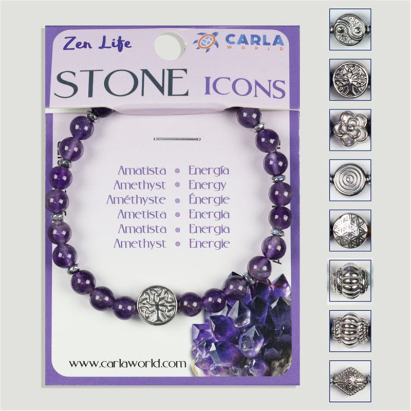 Mineral bracelet. 6mm ball. Amethyst Mineral bracelet. 6mm ball. Amethyst