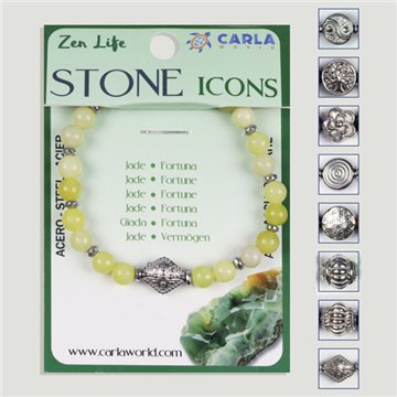 Mineral bracelet. 6mm ball. Jade