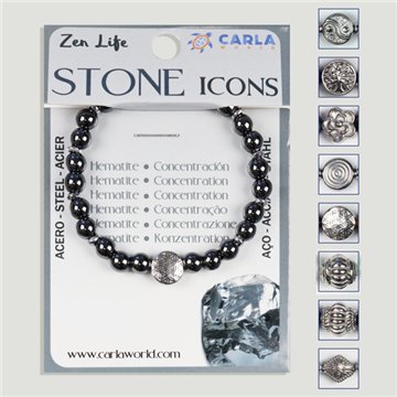 Pulsera mineral. Bola 6mm. Hematite