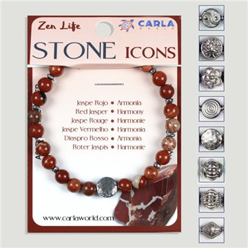 Mineral bracelet. 6mm ball. Red Jasper