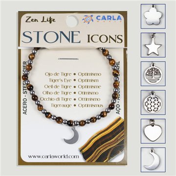 Pulsera mineral. Bola 4mm. Ojo de Tigre