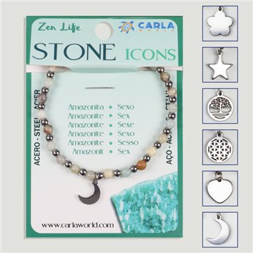 Pulsera mineral. Bola 4mm. Amazonita