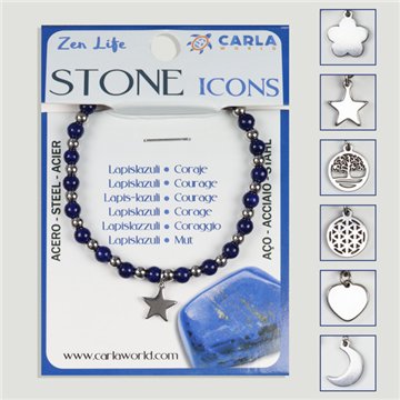 Pulsera mineral. Bola 4mm. Lapislázuli