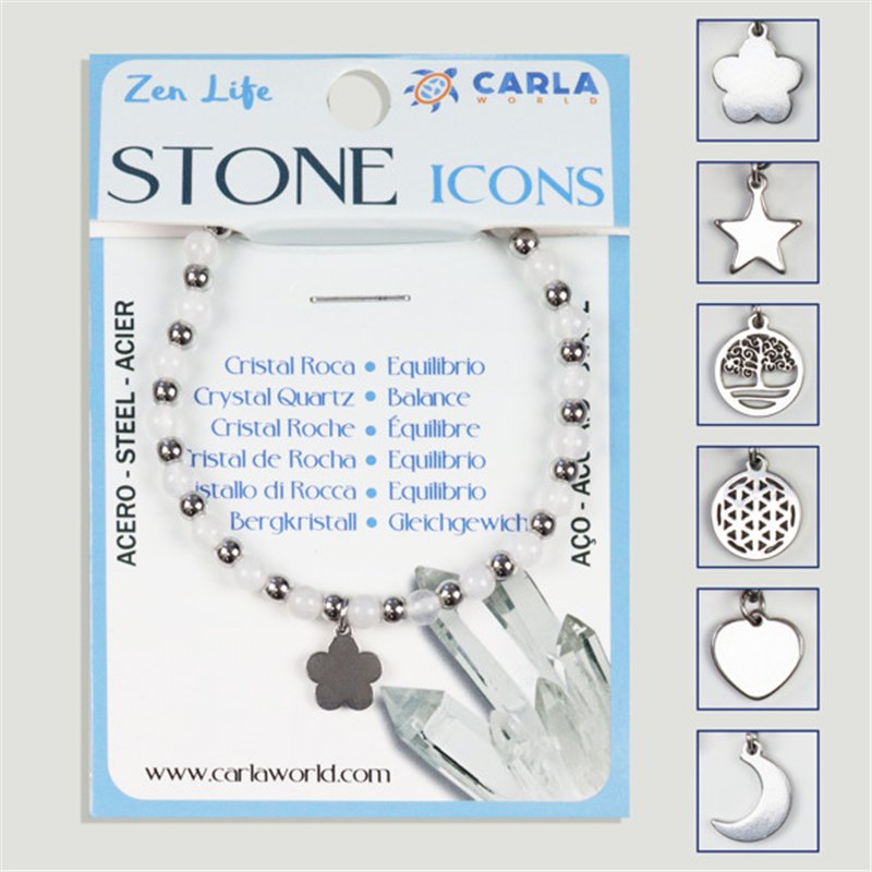 Pulsera mineral. Bola 4mm. Cuarzo Cristal Pulsera mineral. Bola 4mm. Cuarzo Cristal