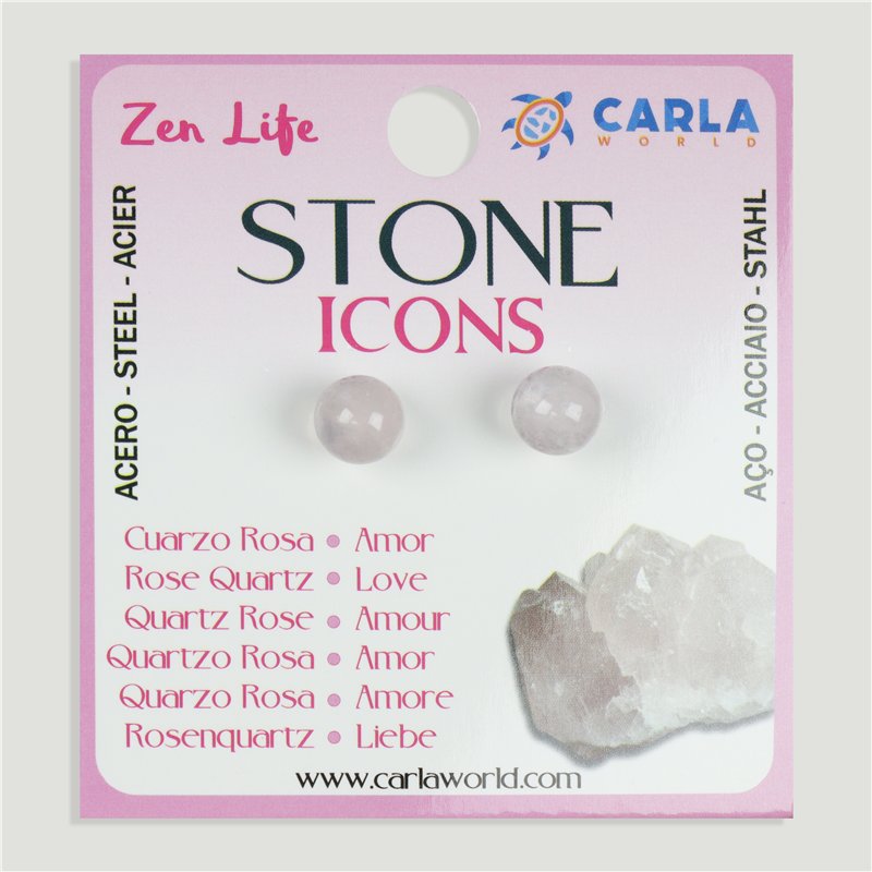 Mineral Earrings. 8mm Ball. Rose Quartz Mineral Earrings. 8mm Ball. Rose Quartz