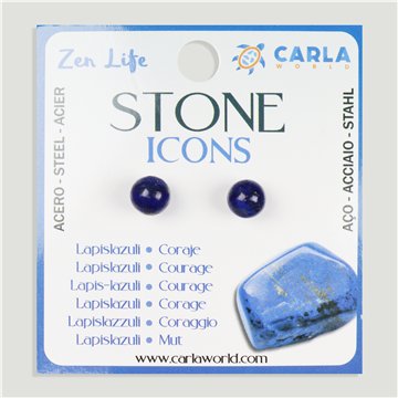 Pendientes mineral. Bola 8mm. Lapislázuli