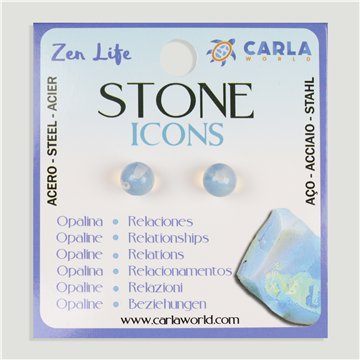 Pendientes mineral. Bola 8mm. Opalina