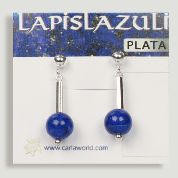 Boucles d'oreilles en ARGENT. Lapis lazuli. Formes assorties