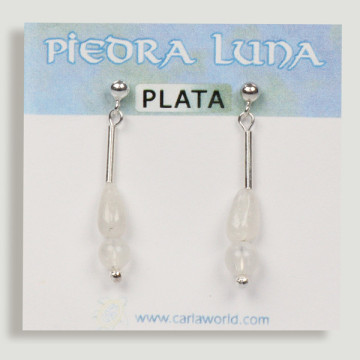 Silver earrings. Moonstone. Assorted Shapes
