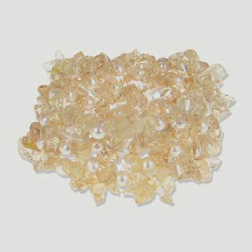 Pulsera chip y perla varias vueltas. Minerales surtidos