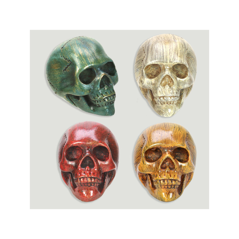 Calavera resina mini 6x8cm. Colores surtidos Calavera resina mini 6x8cm. Colores surtidos