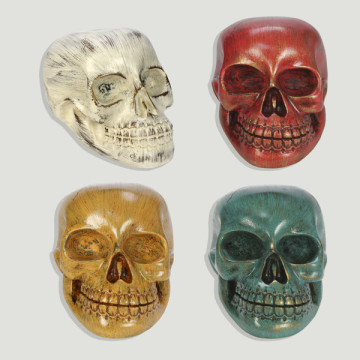 Skull resin smooth. Assorted colors. 12X12x18cm