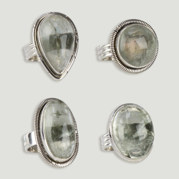 Adjustable Silver Ring. Prasiolite. Starting at 9g (PRICE PER GRAM)