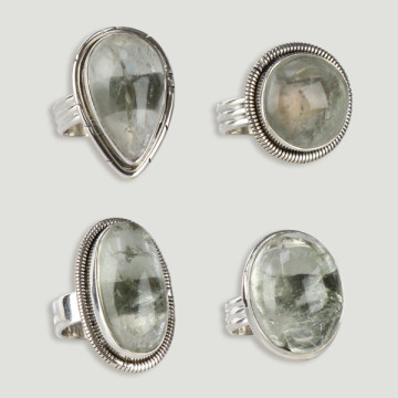Anillo de Plata ajustable. Prasiolita. A partir de 9gr. (PRECIO POR GRAMO)