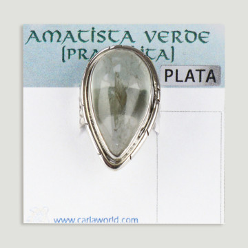 Adjustable Silver Ring. Prasiolite. Starting at 9g (PRICE PER GRAM)