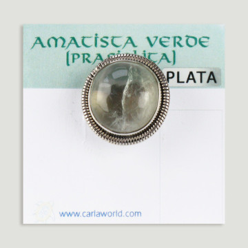 Anillo de Plata ajustable. Prasiolita. A partir de 9gr. (PRECIO POR GRAMO)