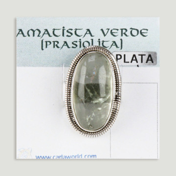 Anel de prata ajustável. Prasiolita. A partir de 9gr. (PREÇO POR RELVA)