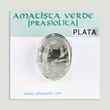 Anillo de Plata ajustable. Prasiolita. A partir de 9gr. (PRECIO POR GRAMO)