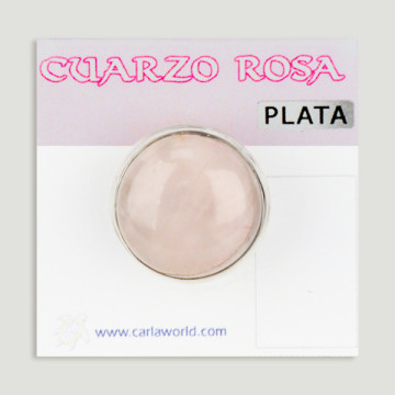 Anel de prata ajustável. Quartzo Rosa. A partir de 9gr. (PREÇO POR RELVA)