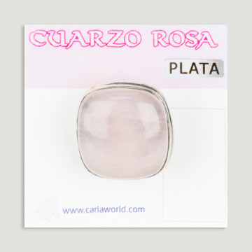 Anel de prata ajustável. Quartzo Rosa. A partir de 9gr. (PREÇO POR RELVA)