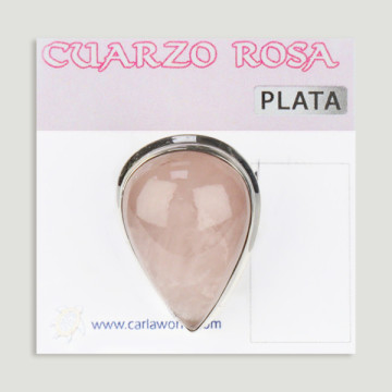 Adjustable Silver Ring. Rose Quartz. Starting at 9g (PRICE PER GRAM)