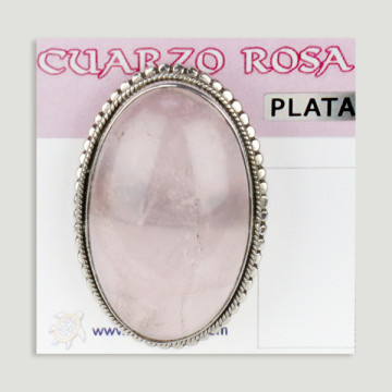 Anel de prata ajustável. Quartzo Rosa. A partir de 9gr. (PREÇO POR RELVA)