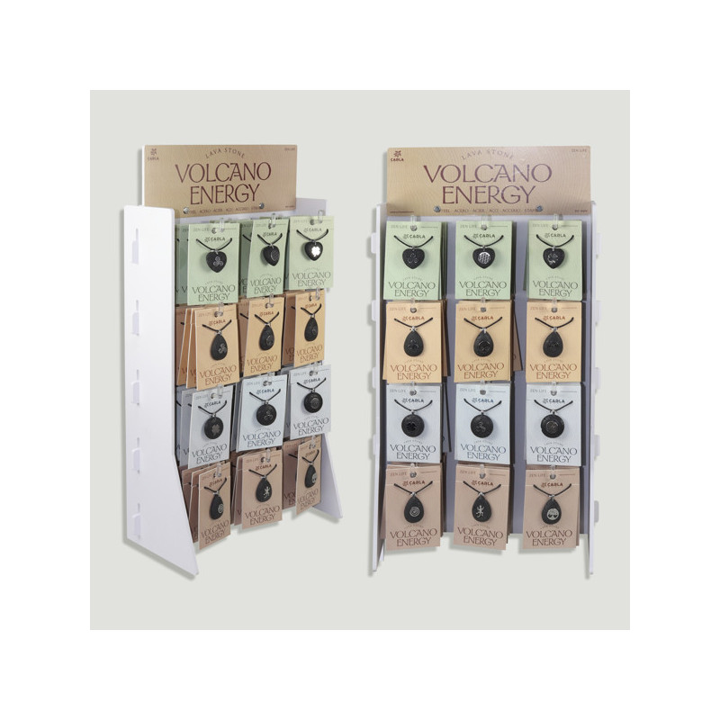 VOLCANO ENERGY. Pendentif Lave/Acier + Cordon - 72 pcs VOLCANO ENERGY. Pendentif Lave/Acier + Cordon - 72 pcs